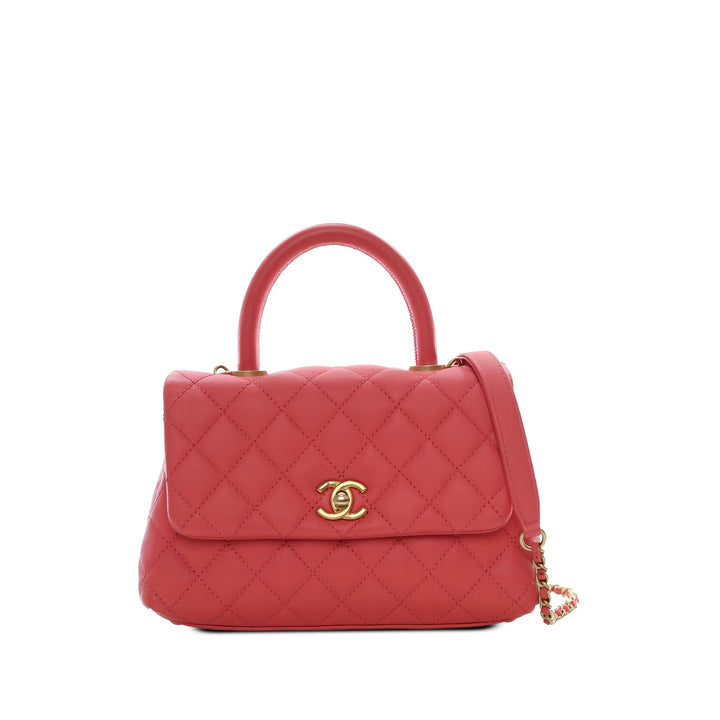 Chanel Sac à main Matelassé Coco à Mini Cuir caviar Rose – vue principale – GABY PARIS