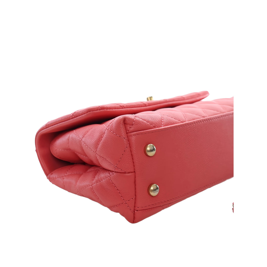 Chanel Sac à main Matelassé Coco à Mini Cuir caviar Rose – vue 10 – GABY PARIS