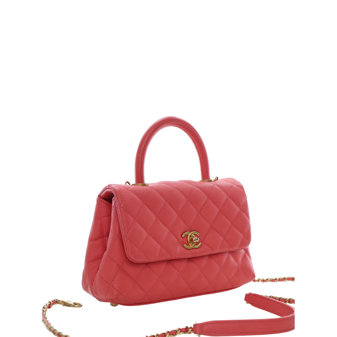 Chanel Sac à main Matelassé Coco à Mini Cuir caviar Rose – vue 14 – GABY PARIS