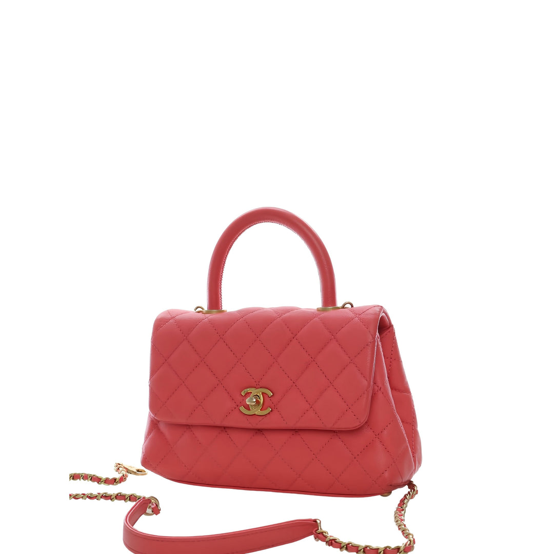 Chanel Sac à main Matelassé Coco à Mini Cuir caviar Rose – vue 15 – GABY PARIS