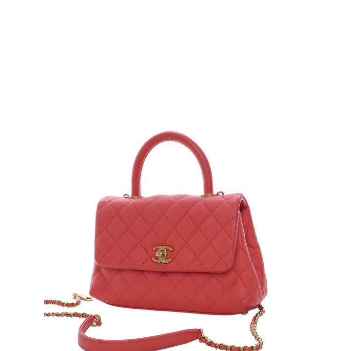Chanel Sac à main Matelassé Coco à Mini Cuir caviar Rose – vue 15 – GABY PARIS