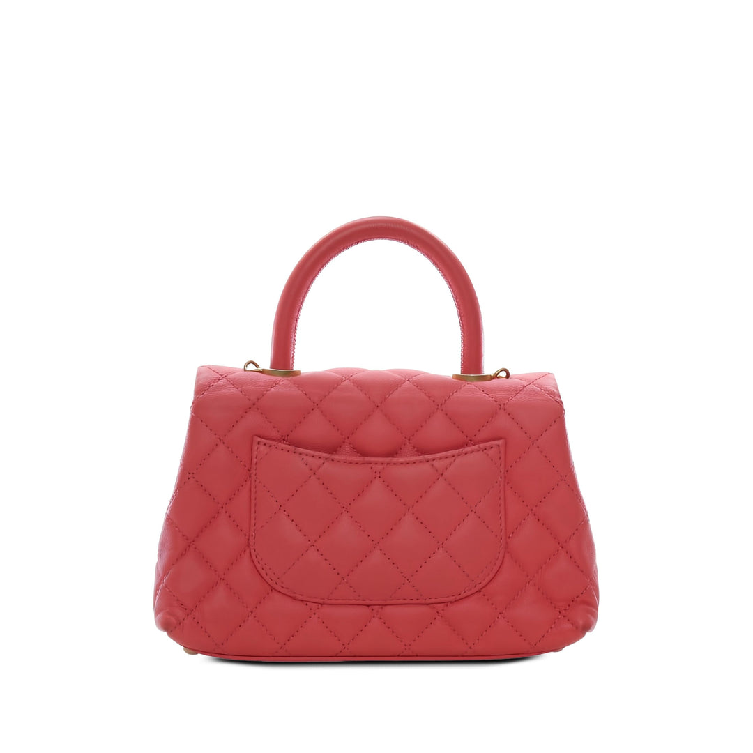 Chanel Sac à main Matelassé Coco à Mini Cuir caviar Rose – vue 2 – GABY PARIS