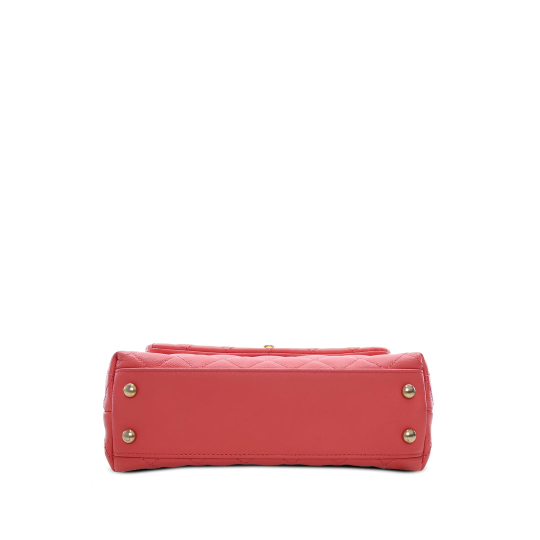Chanel Sac à main Matelassé Coco à Mini Cuir caviar Rose – vue 3 – GABY PARIS