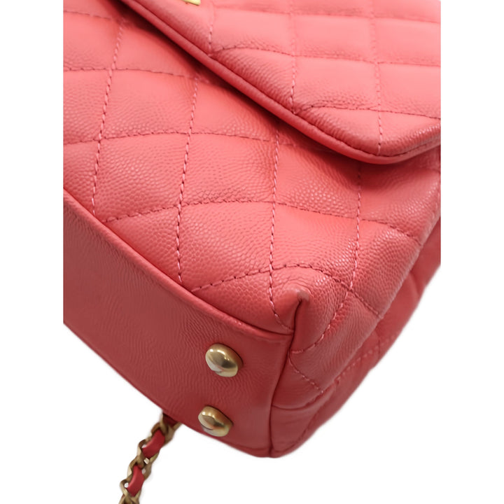 Chanel Sac à main Matelassé Coco à Mini Cuir caviar Rose – vue 6 – GABY PARIS