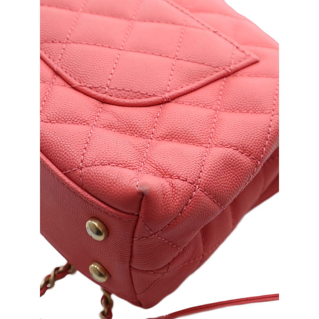 Chanel Sac à main Matelassé Coco à Mini Cuir caviar Rose – vue 7 – GABY PARIS