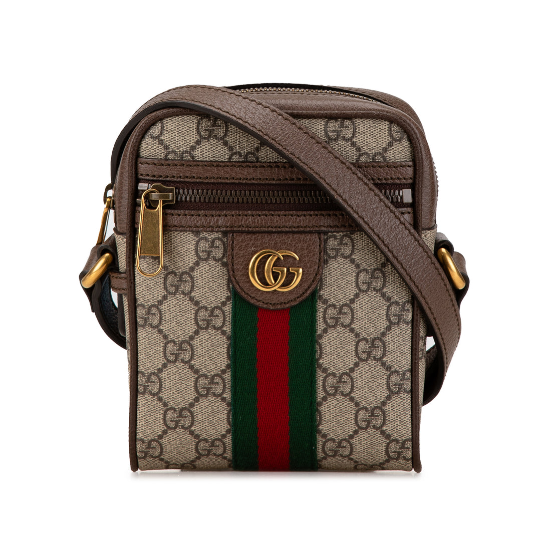 Gucci Mini GG Supreme Ophidia Crossbody Brown - GABY PARIS