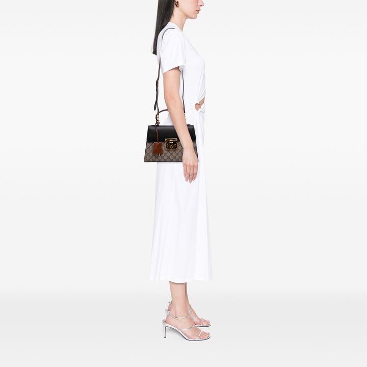 Gucci Small GG Supreme Padlock Satchel Marron – GABY PARIS Authentique