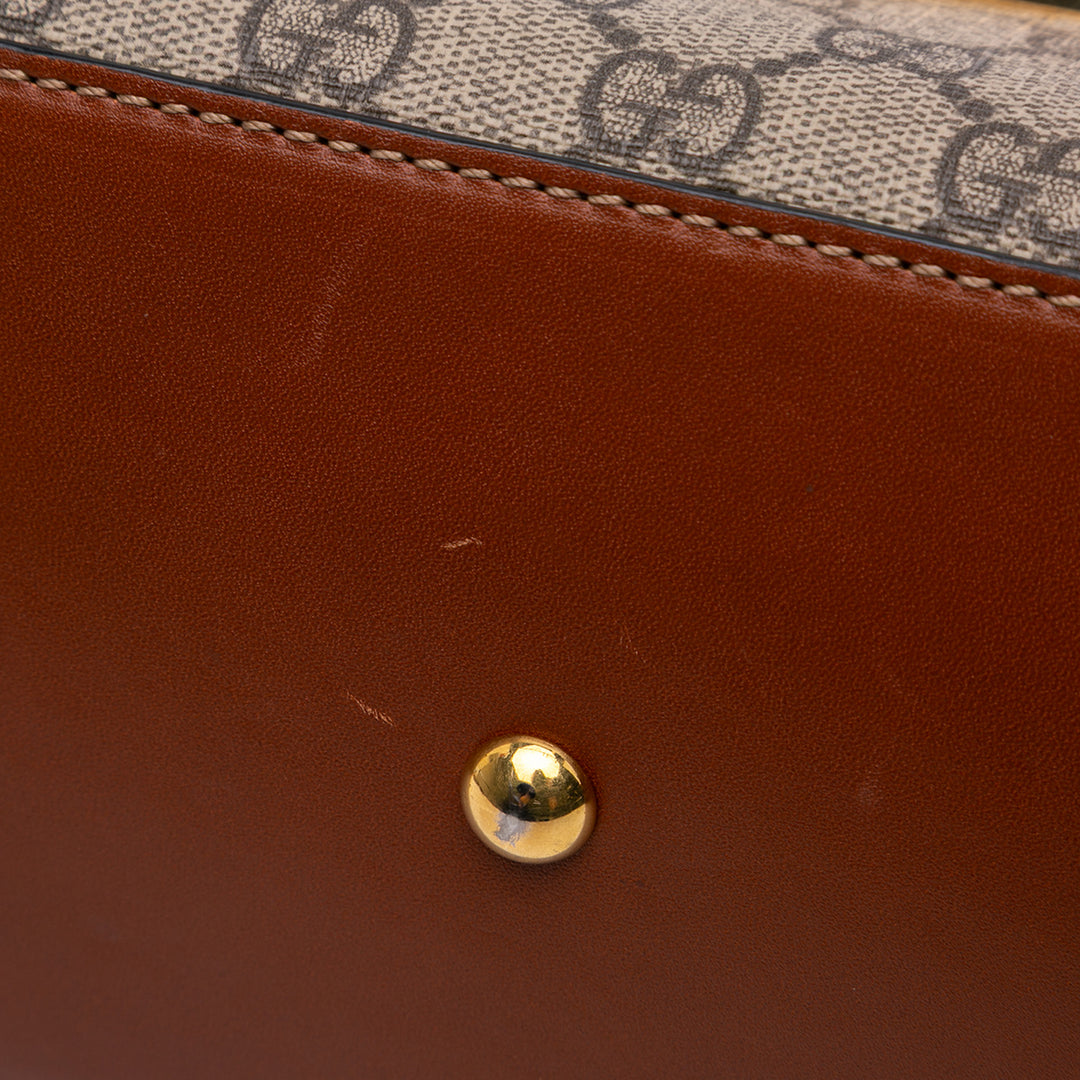 Gucci Small GG Supreme Padlock Satchel Marron – GABY PARIS Authentique