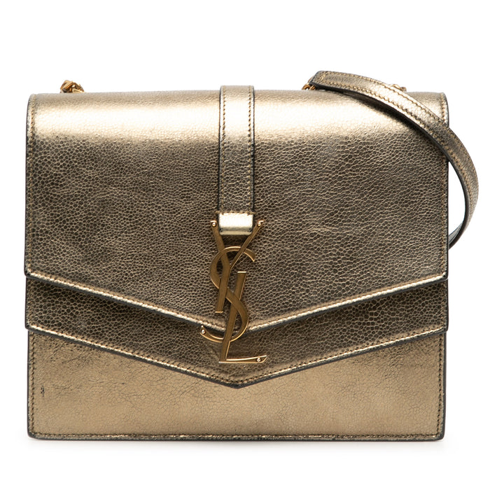 Saint Laurent Medium Metallic Cuir Monogram Sulpice Sac porté croisé