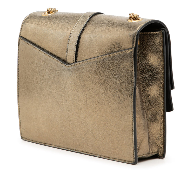 Saint Laurent Medium Metallic Cuir Monogram Sulpice Sac porté croisé