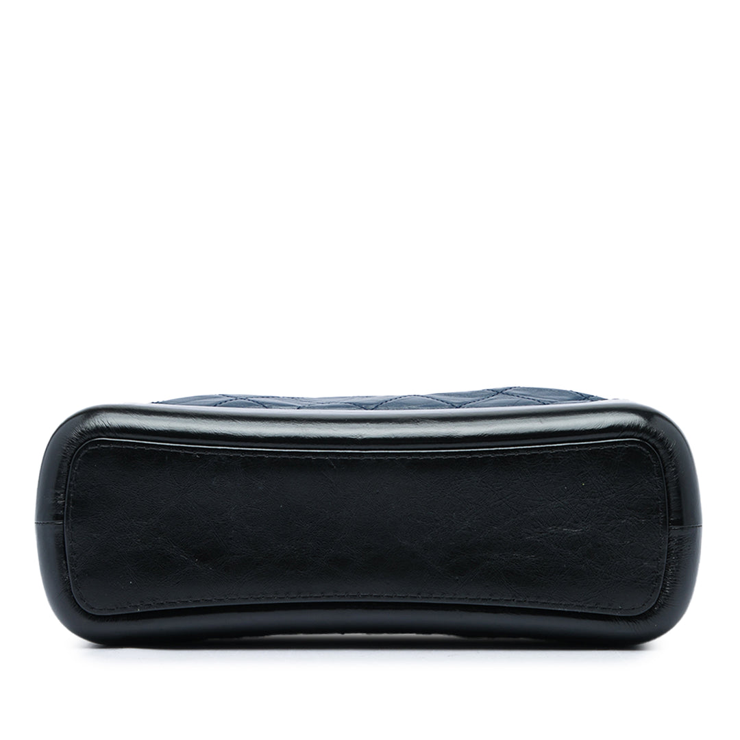 Chanel Bicolore Matelassé vieilli Gabrielle Hobo Moyen Cuir de veau Noir