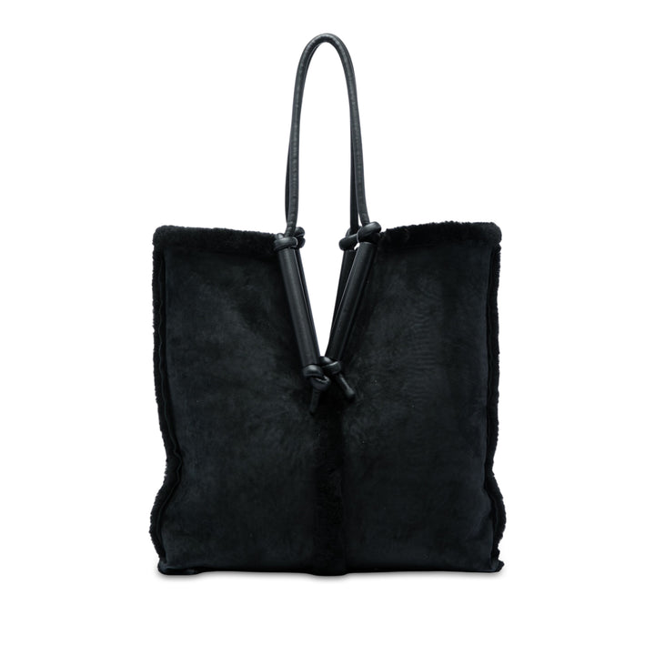 Bottega Veneta Cabas Shearling Bolster Réversible Noir – vue principale – GABY PARIS