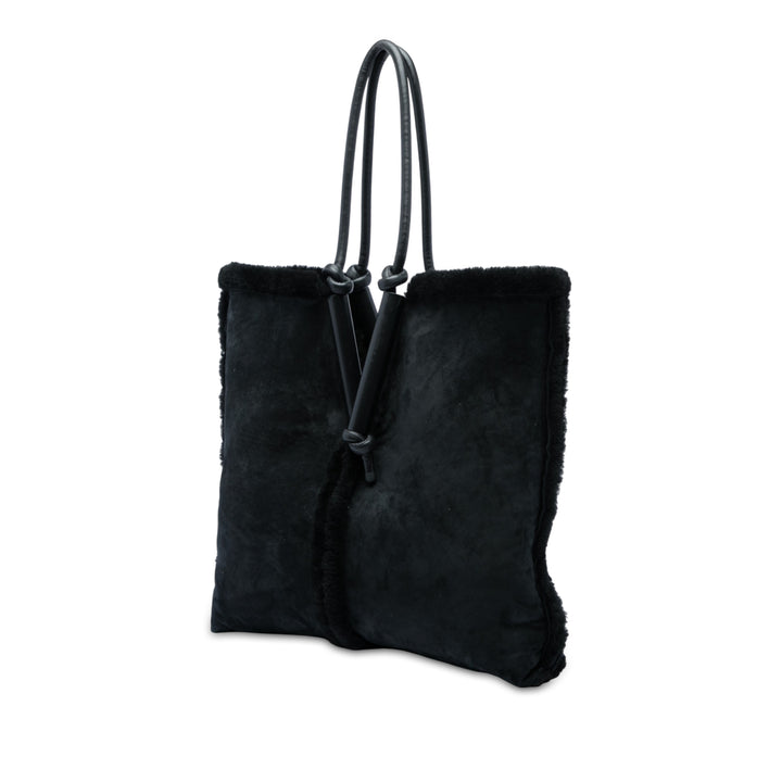 Bottega Veneta Cabas Shearling Bolster Réversible Noir – vue 2 – GABY PARIS