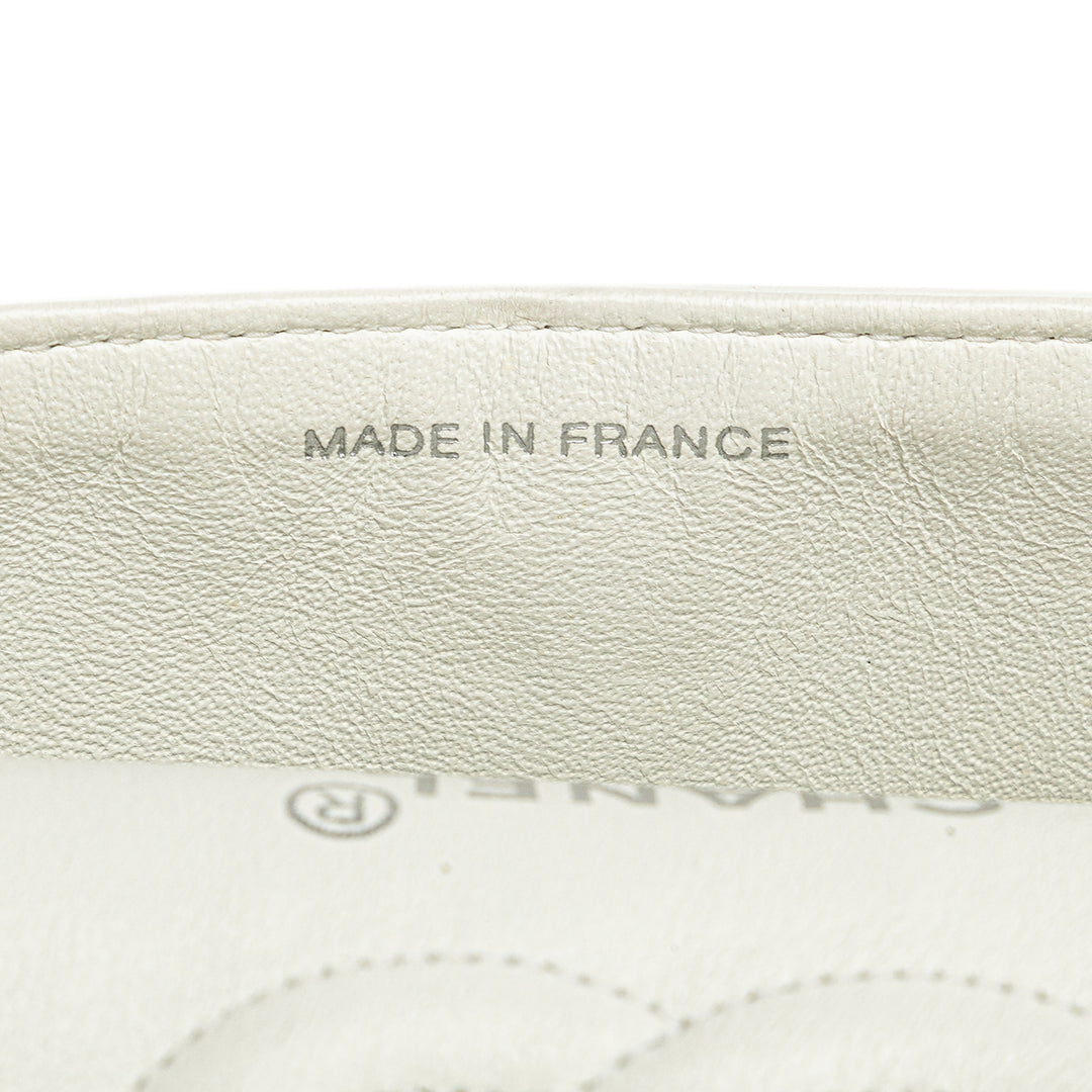 Chanel Small Classic Cuir d’agneau Double rabat Blanc