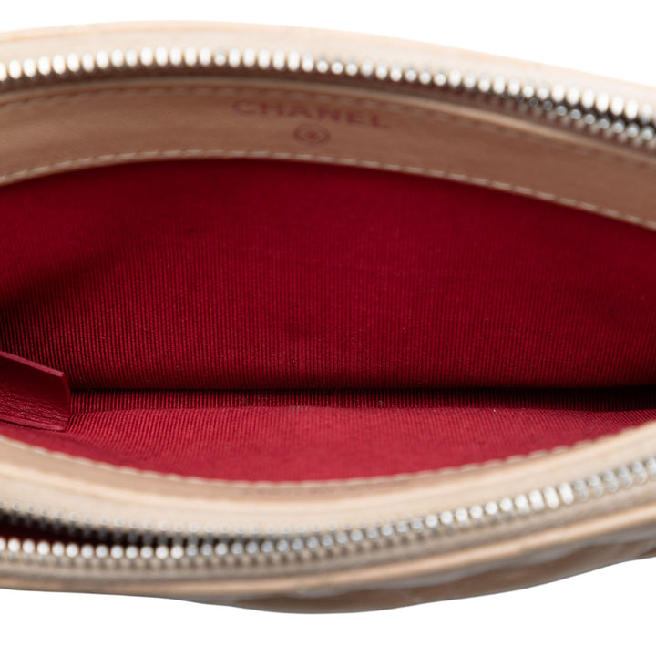 Chanel Bicolor vieilli Cuir de veau Gabrielle Double Zip Pochette avec chaîne