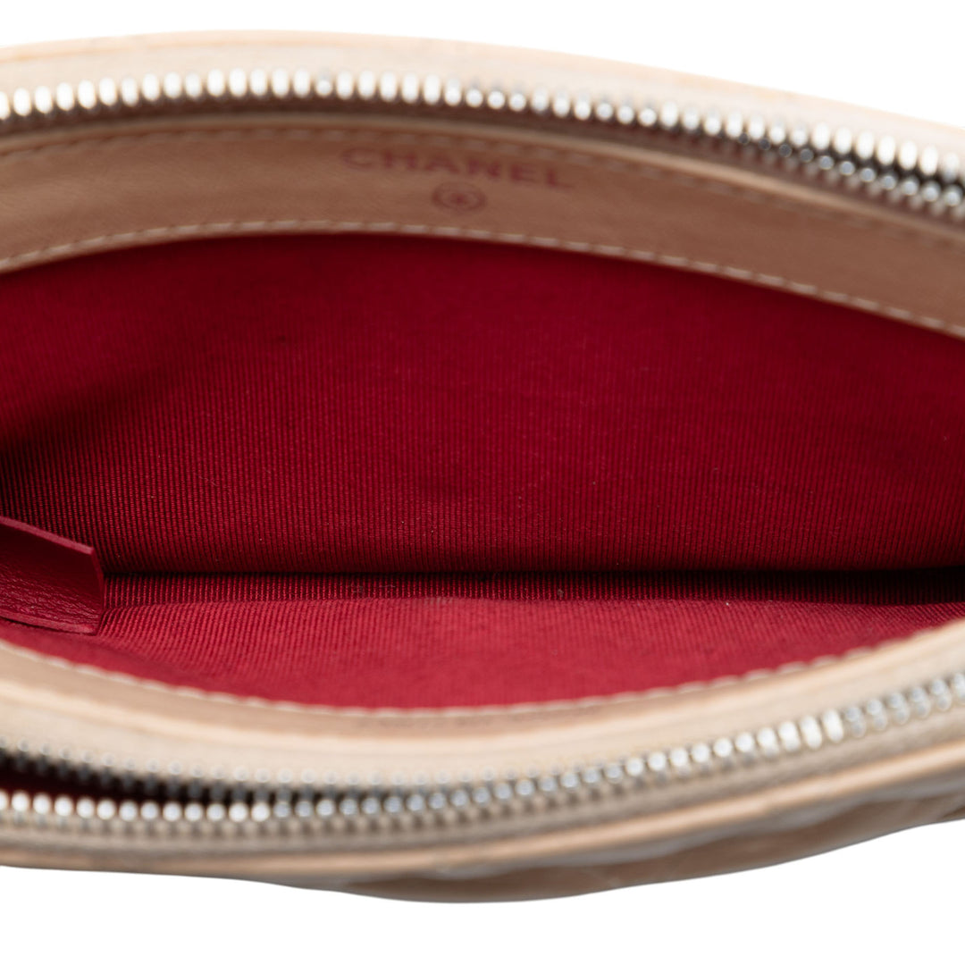 Chanel Bicolor vieilli Cuir de veau Gabrielle Double Zip Pochette avec chaîne