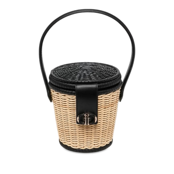 Dior CD Sac seau Osier Noir – vue principale – GABY PARIS