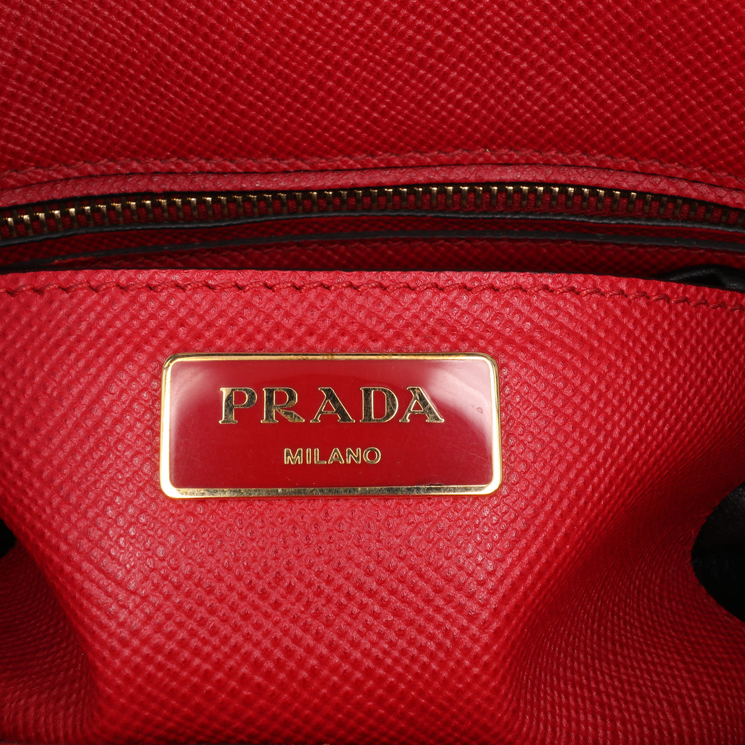 Studded Saffiano Cuir Promenade Satchel Red - Gaby Paris
