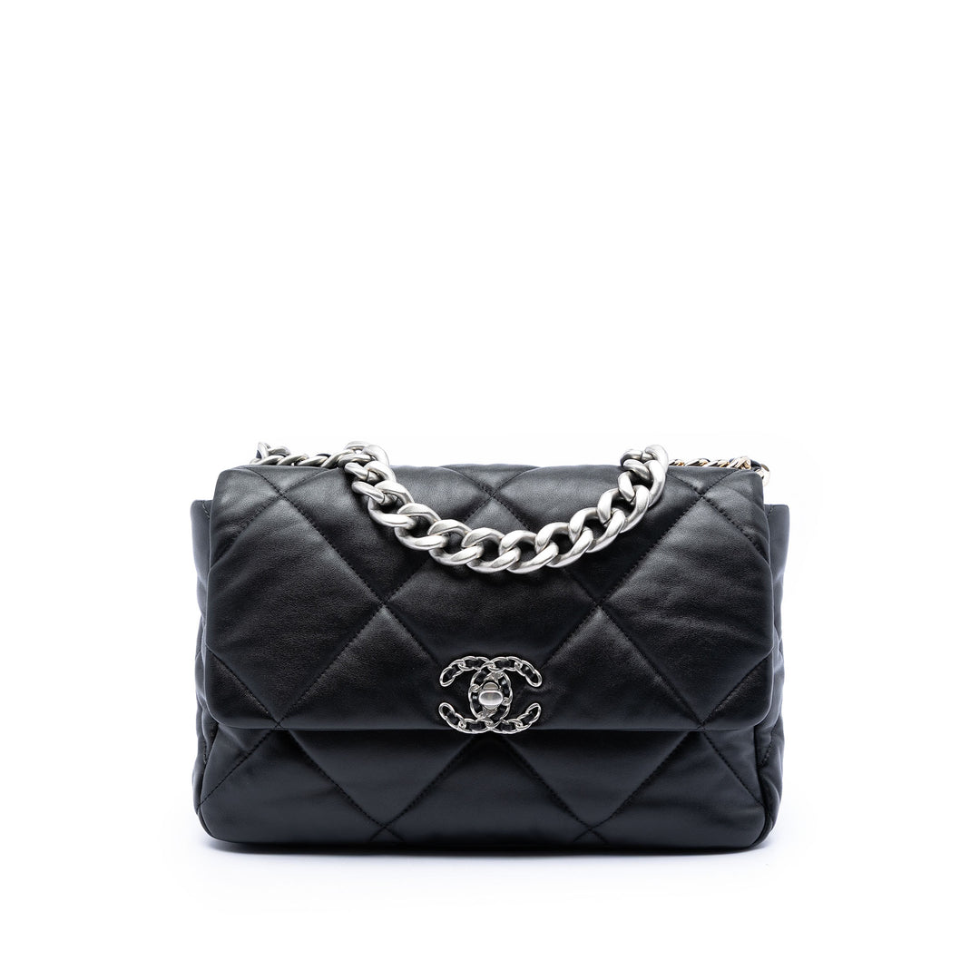 Chanel 19 à rabat Grand Cuir d'agneau