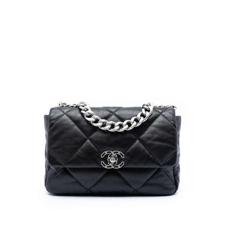 Chanel 19 à rabat Grand Cuir d'agneau