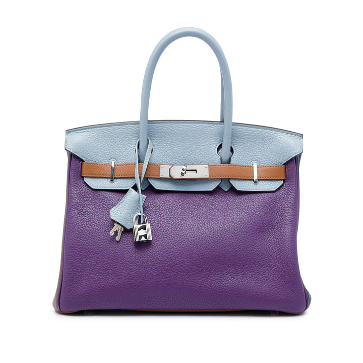 Hermès Sac à main Arlequin Birkin Retourne 30 Clémence Gris – vue principale – GABY PARIS