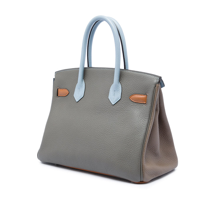 Hermès Sac à main Arlequin Birkin Retourne 30 Clémence Gris – vue 2 – GABY PARIS