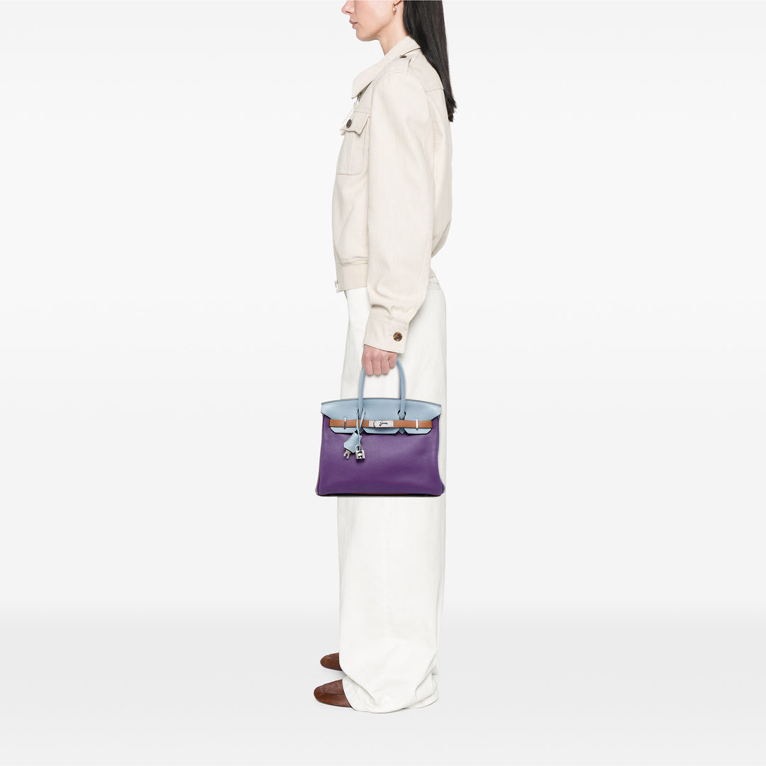 Hermès Sac à main Arlequin Birkin Retourne 30 Clémence Gris – vue 5 – GABY PARIS
