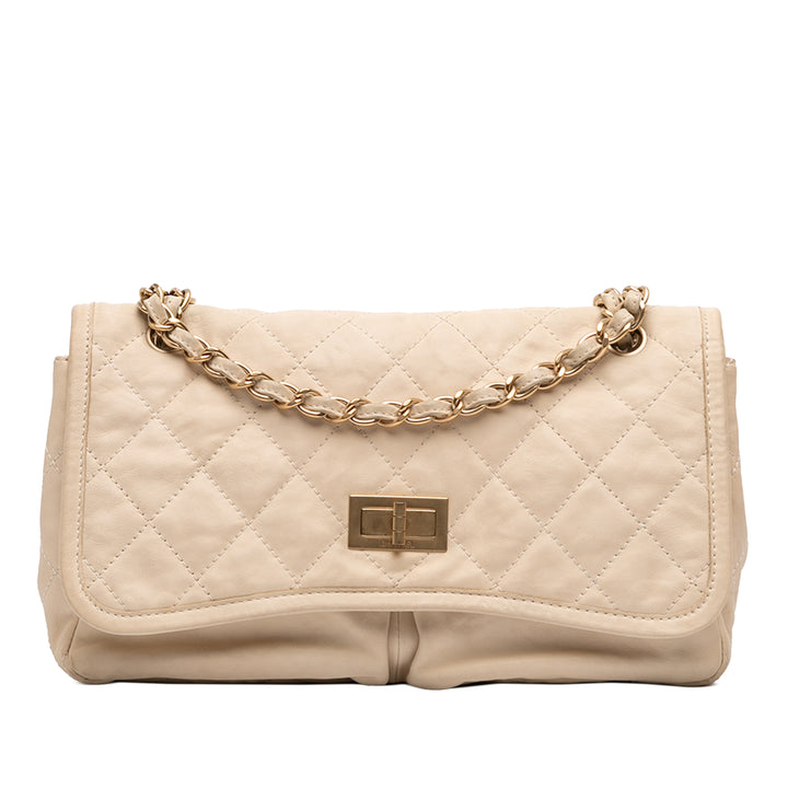 Chanel Medium Matelassé Cuir d’agneau Reissue 2.55 Natural Beauty Split Pocket à rabat
