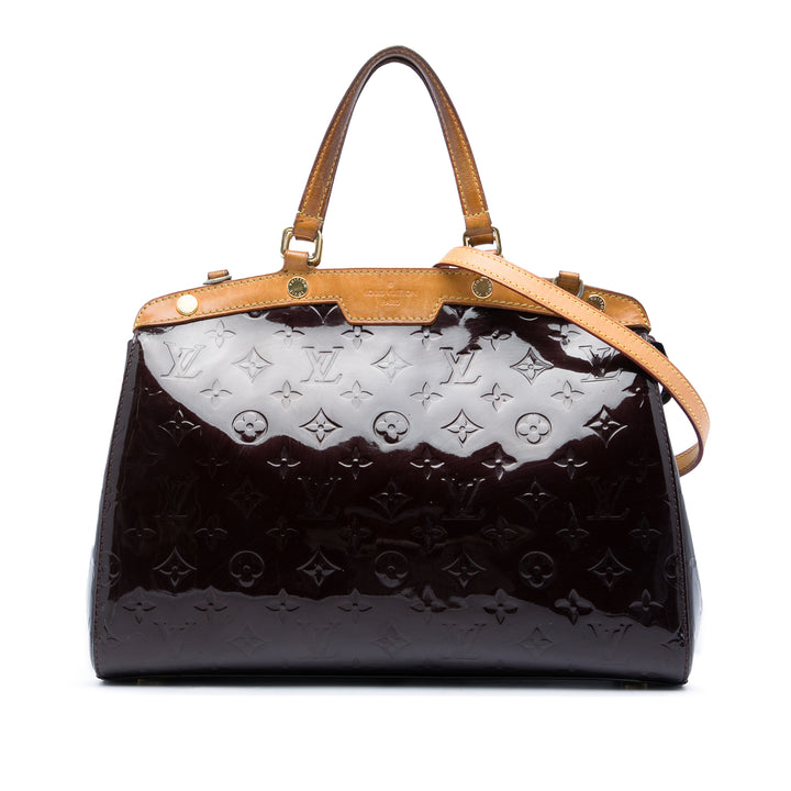 Louis Vuitton Brea MM Cuir verni Monogram Violet – vue principale – GABY PARIS