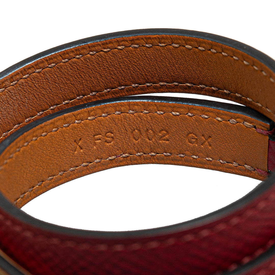 Hermès Epsom Rivale Double Tour Bracelet Red - GABY PARIS