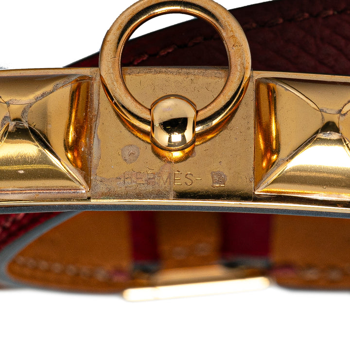 Hermès Epsom Rivale Double Tour Bracelet Red - GABY PARIS