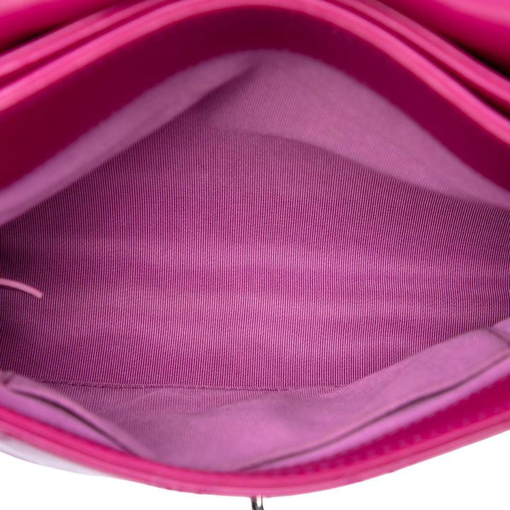 CC Matelassé Double Compartment à rabat Moyen Rose
