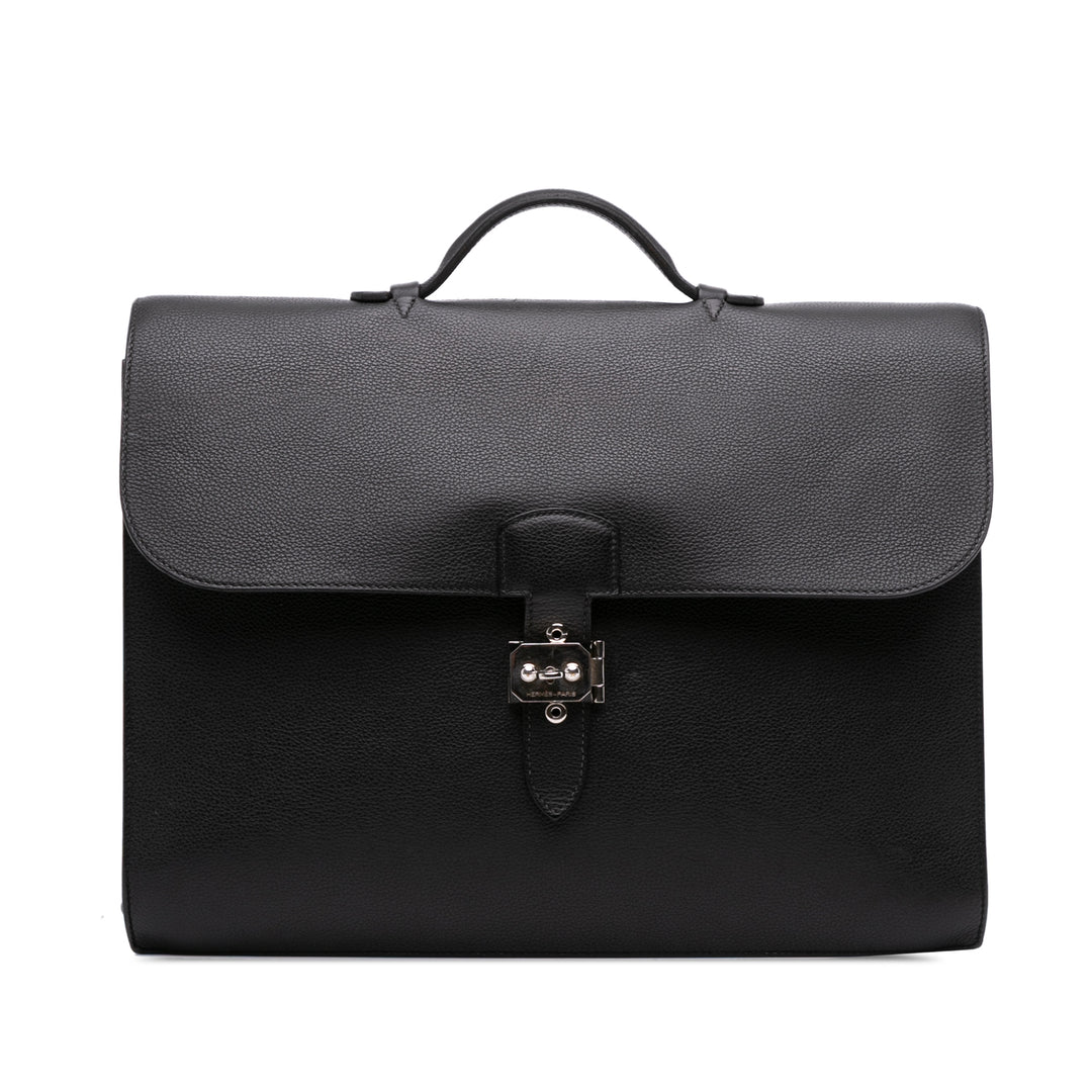 Hermès Togo Sac A Depeches 38 Noir – GABY PARIS Authentique