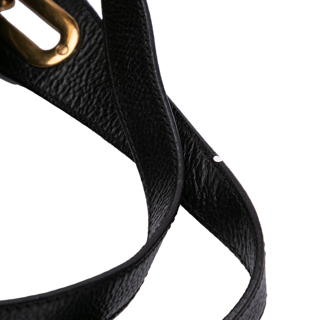 Medium Pebbled Leather Paraty Satchel Black - Gaby Paris