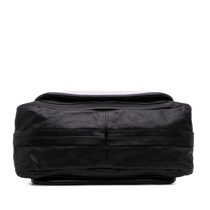 Medium Pebbled Leather Paraty Satchel Black - Gaby Paris