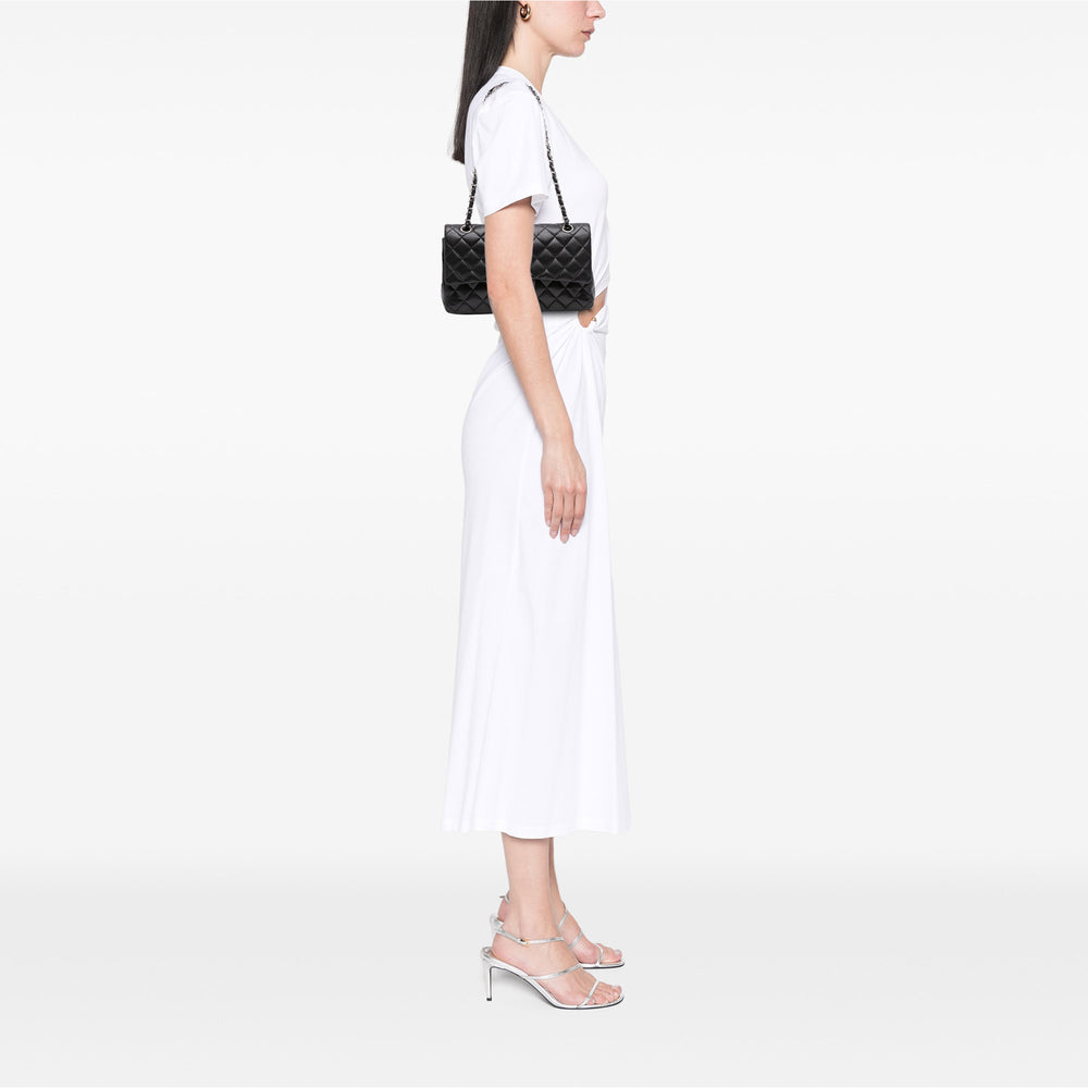 Medium Classic Lambskin Double Flap Black - Gaby Paris