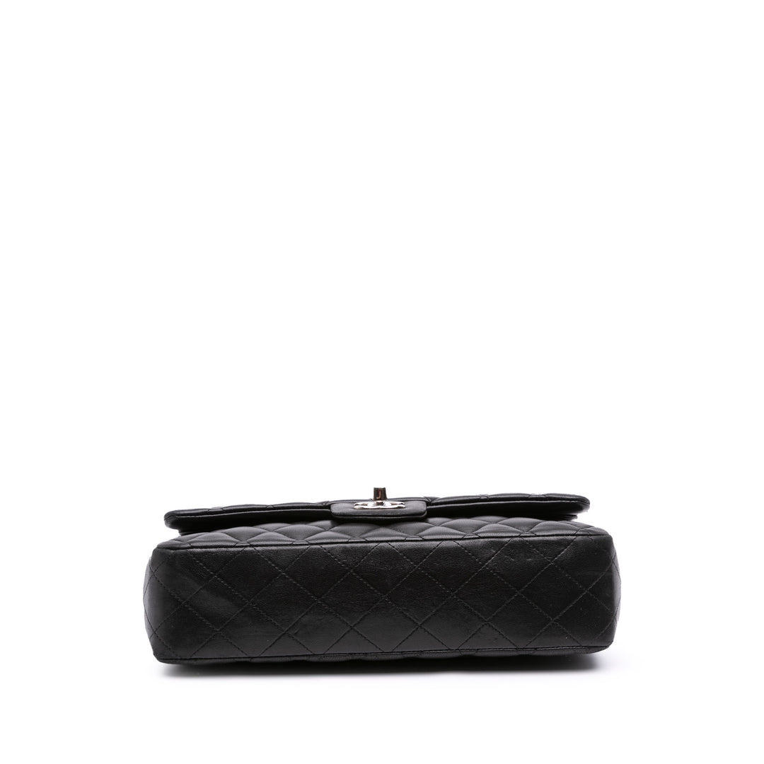 Medium Classic Lambskin Double Flap Black - Gaby Paris