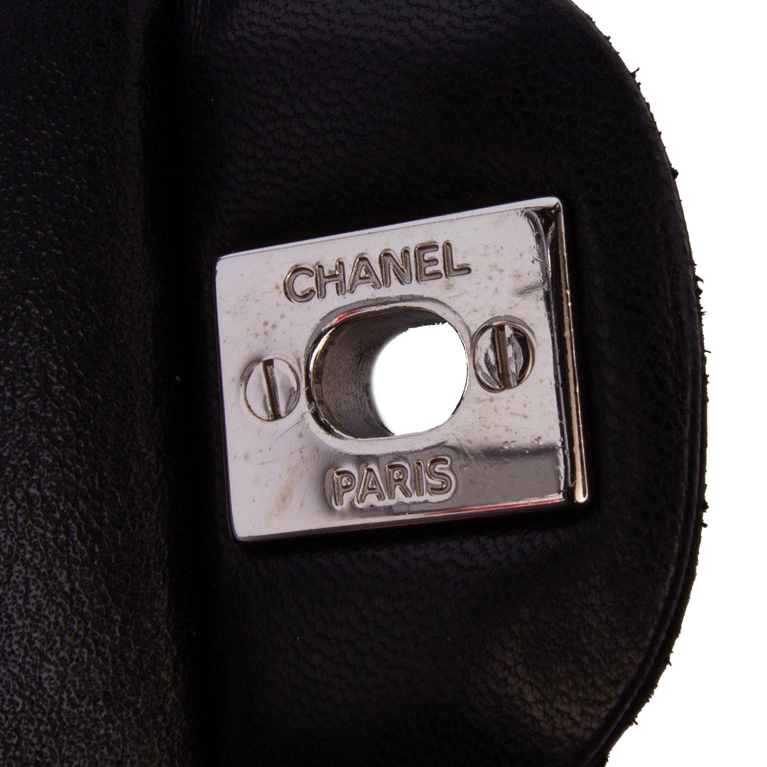 Medium Classic Lambskin Double Flap Black - Gaby Paris