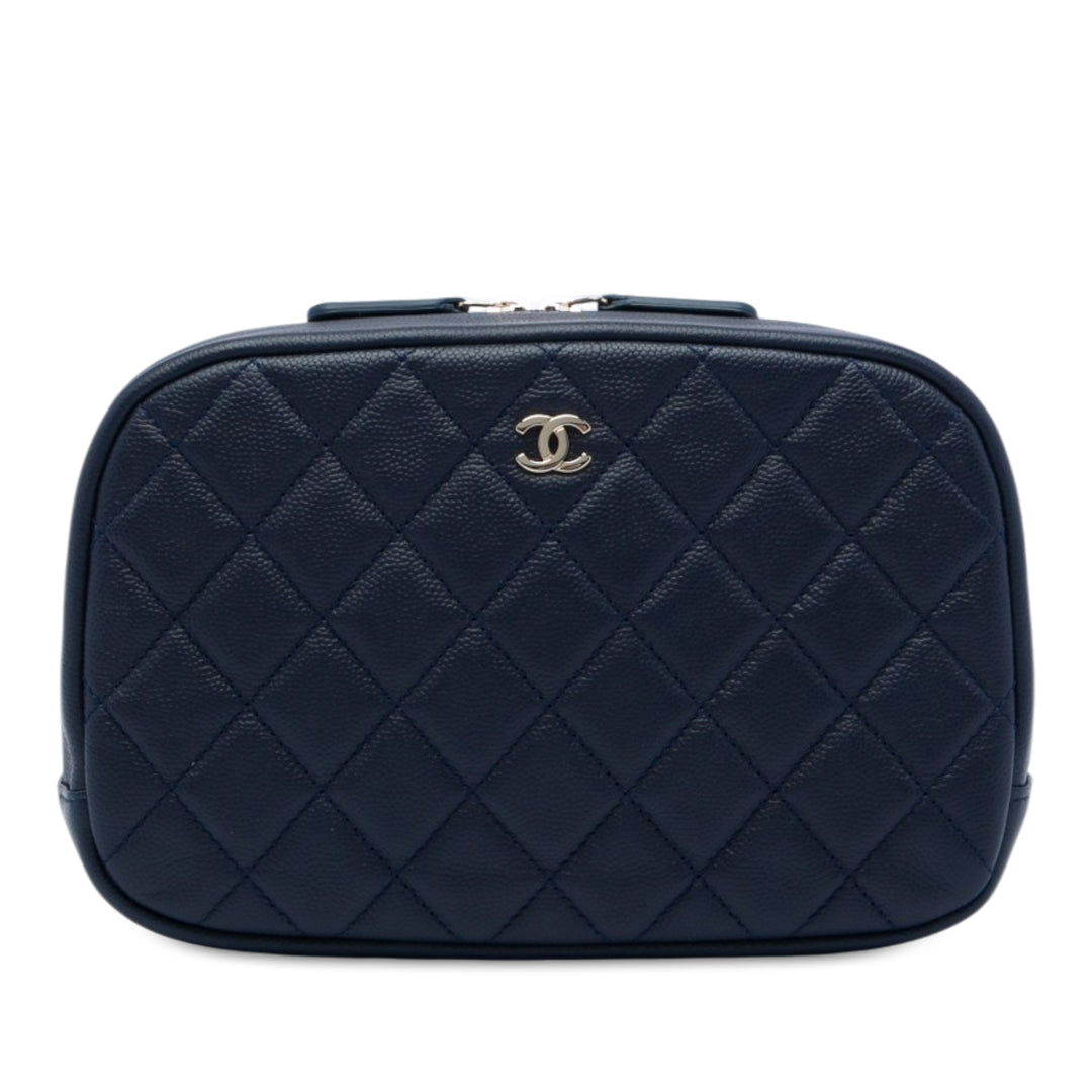 Chanel Large Matelassé Caviar Curvy Cosmetic Pochette