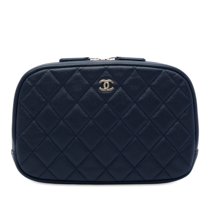 Chanel Large Matelassé Caviar Curvy Cosmetic Pochette