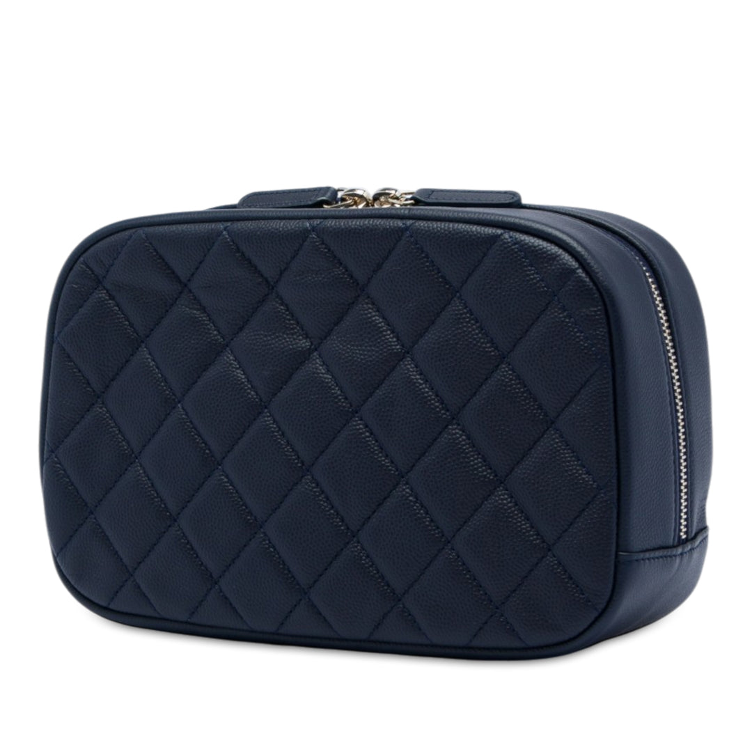 Chanel Large Matelassé Caviar Curvy Cosmetic Pochette