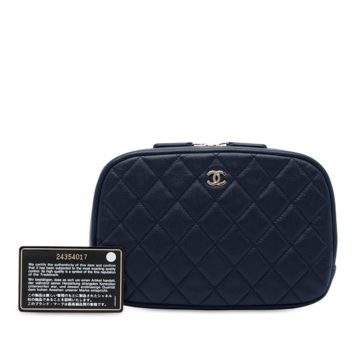 Chanel Large Matelassé Caviar Curvy Cosmetic Pochette