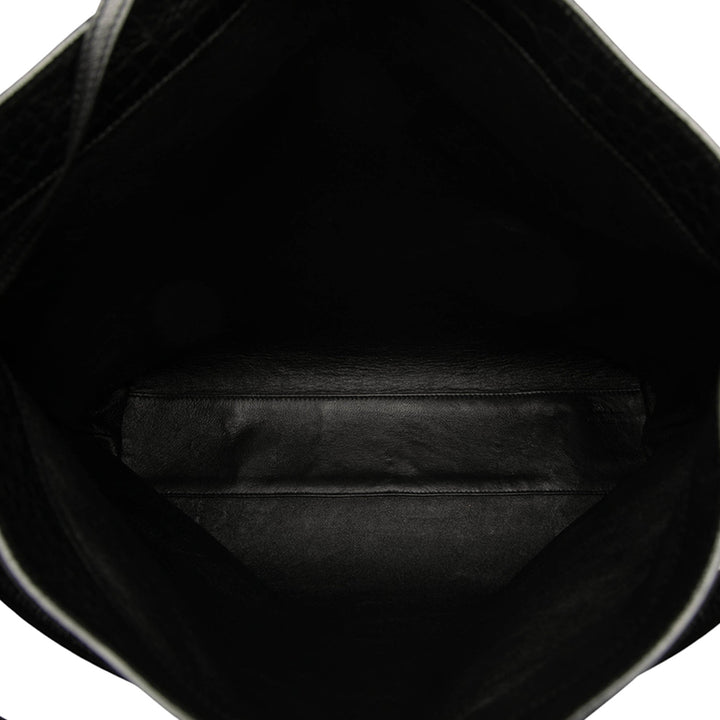 Saint Laurent Croc Embossed Cuir Tag Hobo Bag Noir – GABY PARIS Authentique