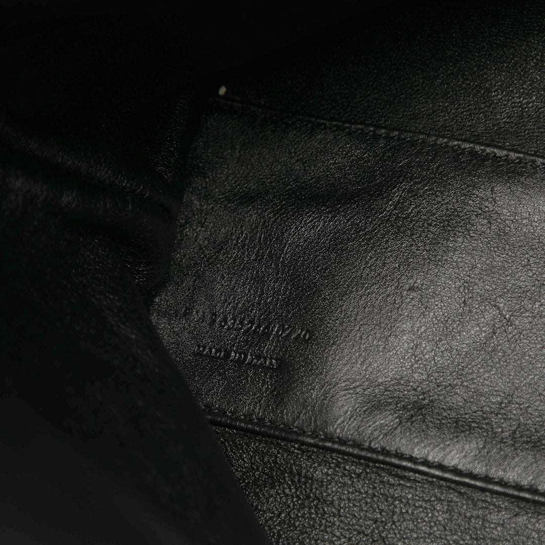 Saint Laurent Croc Embossed Cuir Tag Hobo Bag Noir – GABY PARIS Authentique