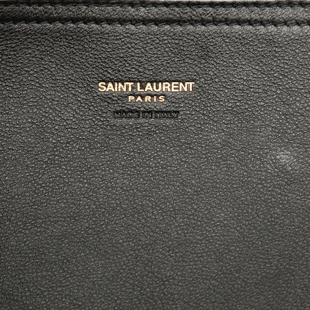 Saint Laurent Croc Embossed Cuir Tag Hobo Bag Noir – GABY PARIS Authentique
