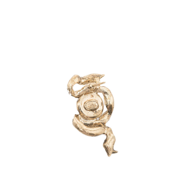 Chanel CC plaqué Strass et Perles fantaisie Ruban Bullet Back Boucles d'oreilles Métal