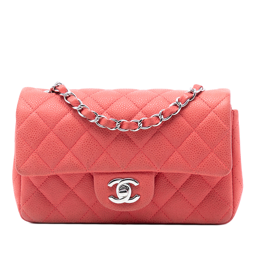 Chanel Classic Rectangulaire Rabat simple Mini Cuir caviar