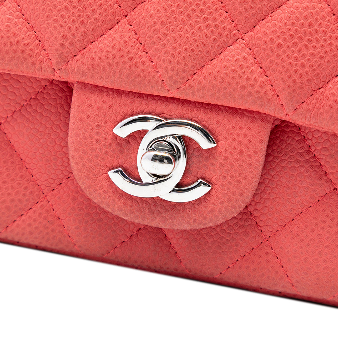 Chanel Classic Rectangulaire Rabat simple Mini Cuir caviar