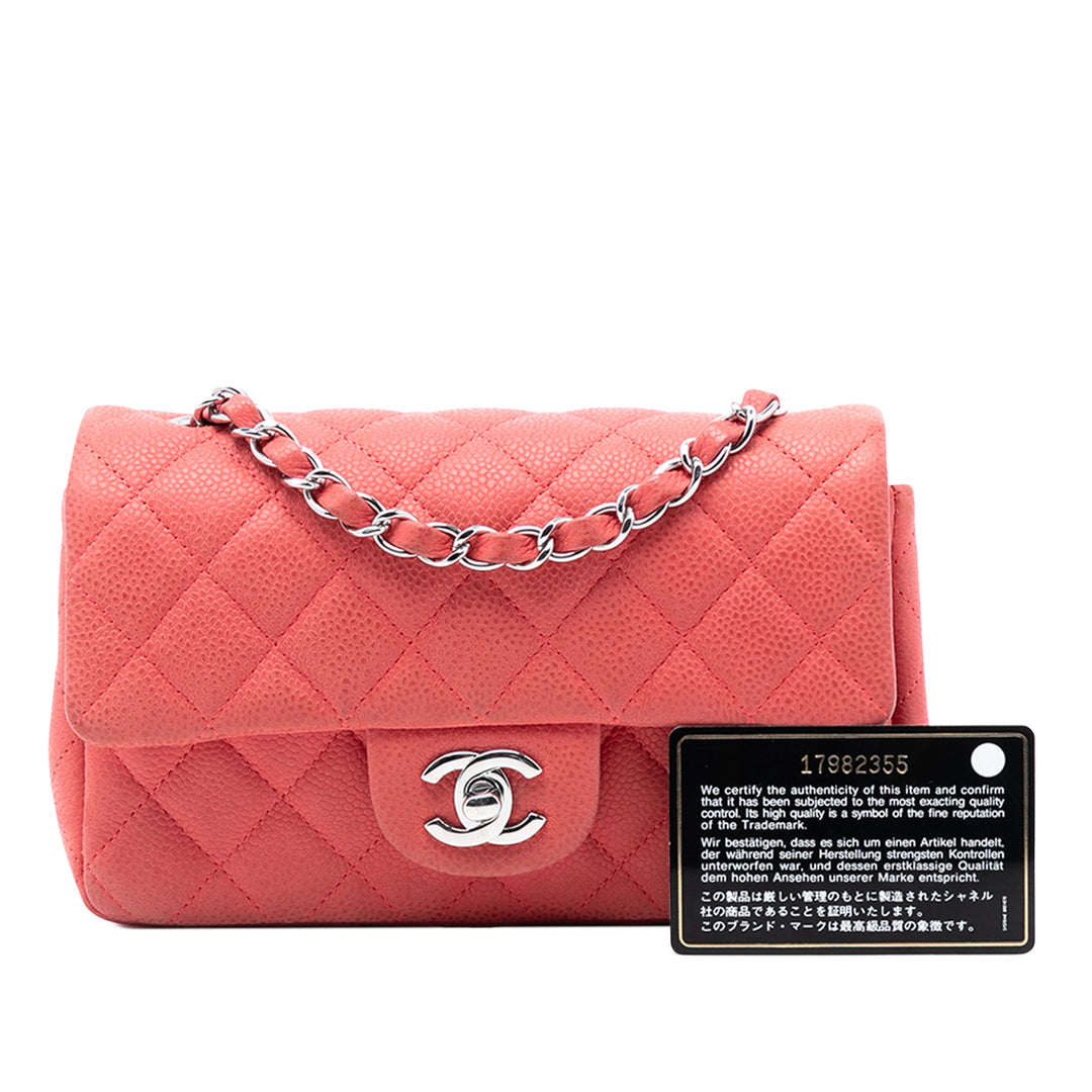 Chanel Classic Rectangulaire Rabat simple Mini Cuir caviar