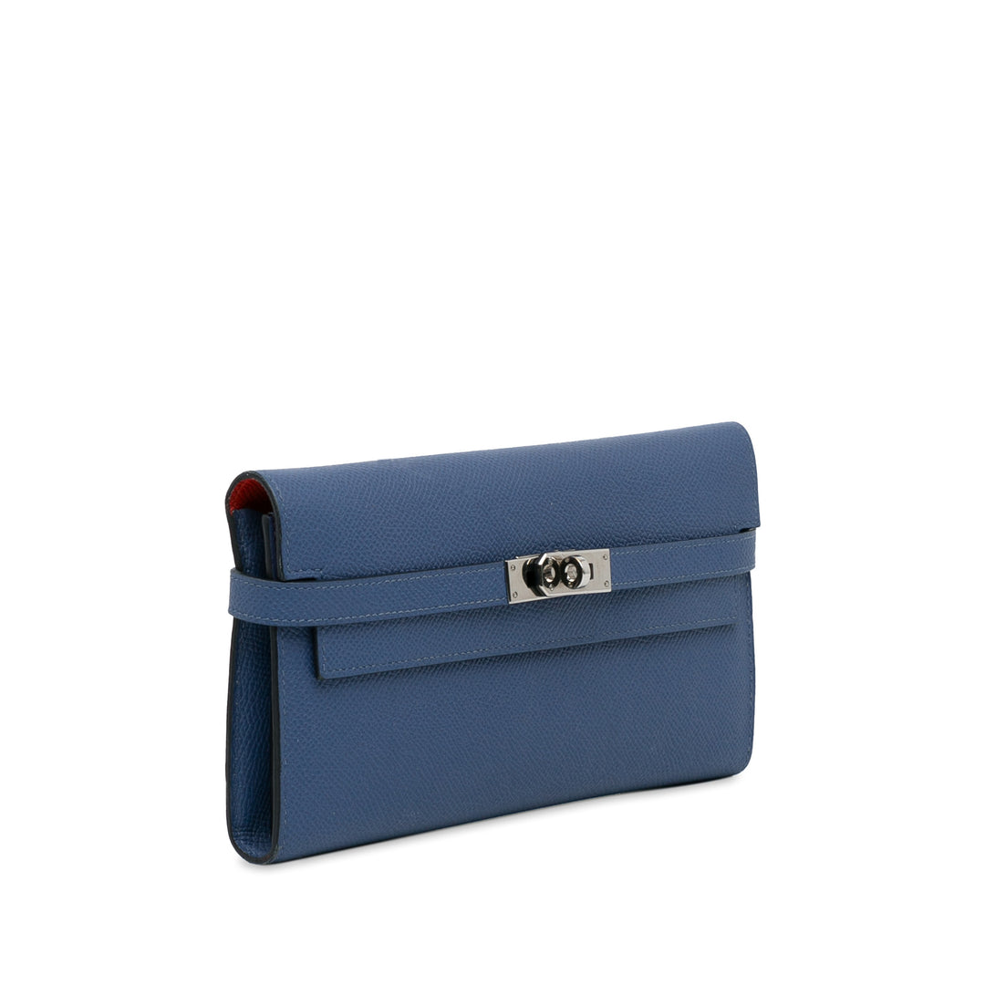 Hermès Epsom Classic Kelly Wallet Blue - GABY PARIS